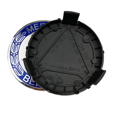 Noir bleu 75 mm roue de bord Hub Caps roue centre Caps pour Mercedes Benz A1714000025