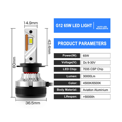 High Power H7 LED phare pour voiture universelle G12W série 30000 lumens super lumineux