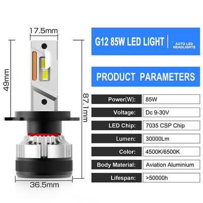 G12W-H4/H19 Système d'éclairage automatique H7 H11 H4 phares à LED ampoule 9006 phare ampoules à LED pour véhicules automobiles