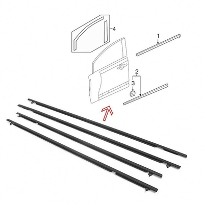 Une bande météo de porte de voiture en caoutchouc pour Honda Civic 72950-Sna-A01 72910-Sna-A01