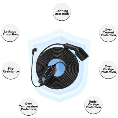 Chargeur de voiture électrique noir portable pour la maison 10A 16A 20A 24A 32A Ev pour le remplacement / réparation