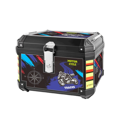 48L boîte de coque de moto Alliage d'aluminium coffre imperméable Noir couleur pour la performance