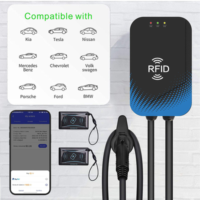 3Station de charge électrique à écran LCD de 0,5 pouce avec support d'application et puissance de sortie de 7 kW
