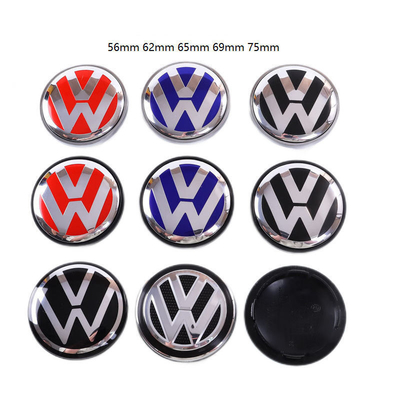 Volkswagen 68 mm 56 mm Autre année Voiture en plastique noir personnalisé Centre de roue Hub Caps Cover