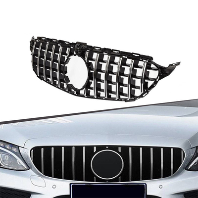 Grille de pare-chocs avant ABS Grille de pare-chocs avant de voiture de type GT Grille pour Classe C W205 2014-2018