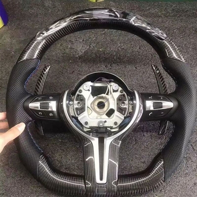 Volant en cuir en fibre de carbone pour BMW F10 F30 E60 E90 G30 E46 E92