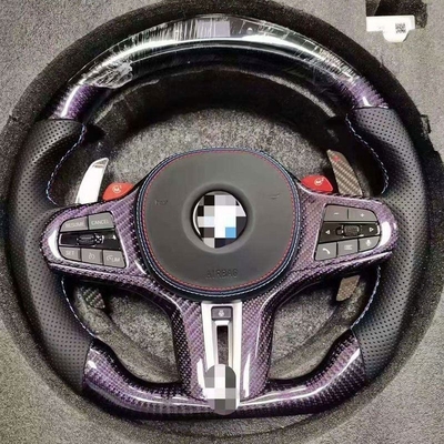 BMW F10 F30 E60 E90 G30 E46 E92 Volant en fibre de carbone et en cuir noir