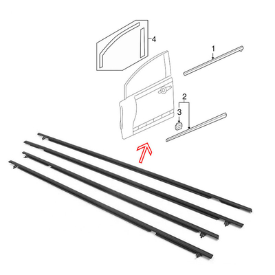 Résistance à l'usure de la porte de voiture et de la fenêtre en verre, ceinture de jointure de sécurité, moulage de la bande météo pour Honda Civic 2006-2011
