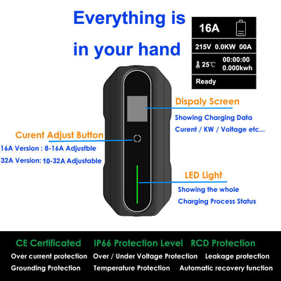 16A Type1 Portable Type 2 Ev Charger Interface Standard autre Puissance de sortie autre Pour la maison